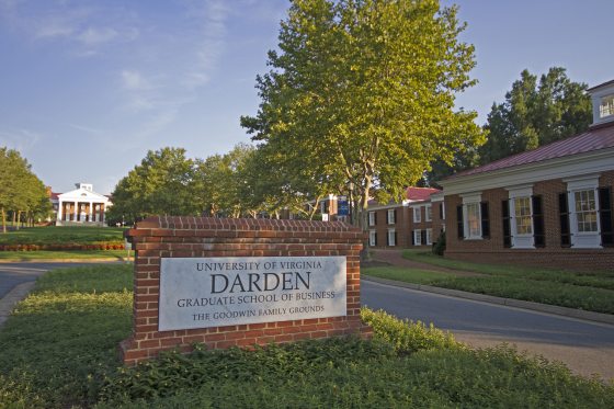 a sign of University of Virginia Darden School of Business